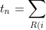 t_{n}=\sum_{R(i)}^{ }f_{ni}\cdot d_i